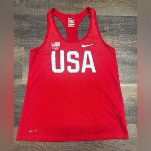 Nike Women’s Team USA Olympic Athletic Tank Top Red SZ Medium Racerback Dri-Fit